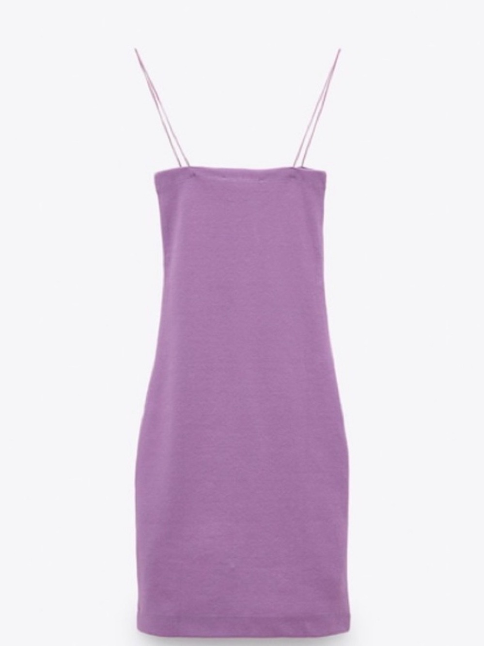 Zara Women’s Summer Dress - Purple Spaghetti Strap Ribbed Dress - Size Medium